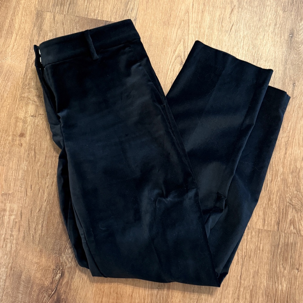 LOFT Black Velevet Straight Leg Pants